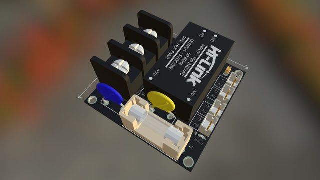 AC-DC 5v/600mA Power Supply with Terminal Block 3D Model