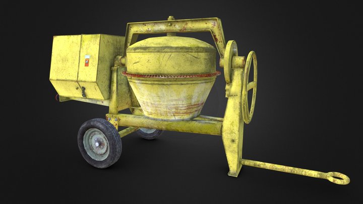 1989 65cm Stone Mixer - Game Asset 3D Model