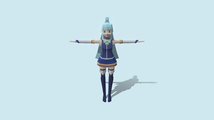 Low Poly Aqua Konosuba 3D Model