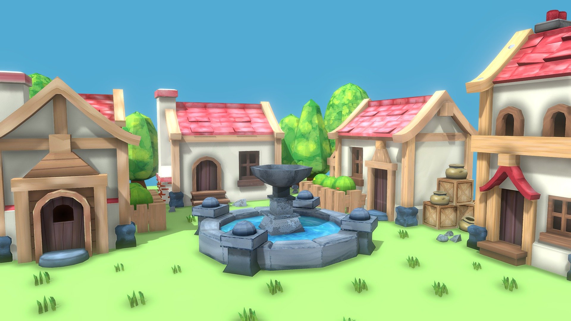 Stylized Houses - Buy Royalty Free 3D model by quetzal16 [c610410 ...