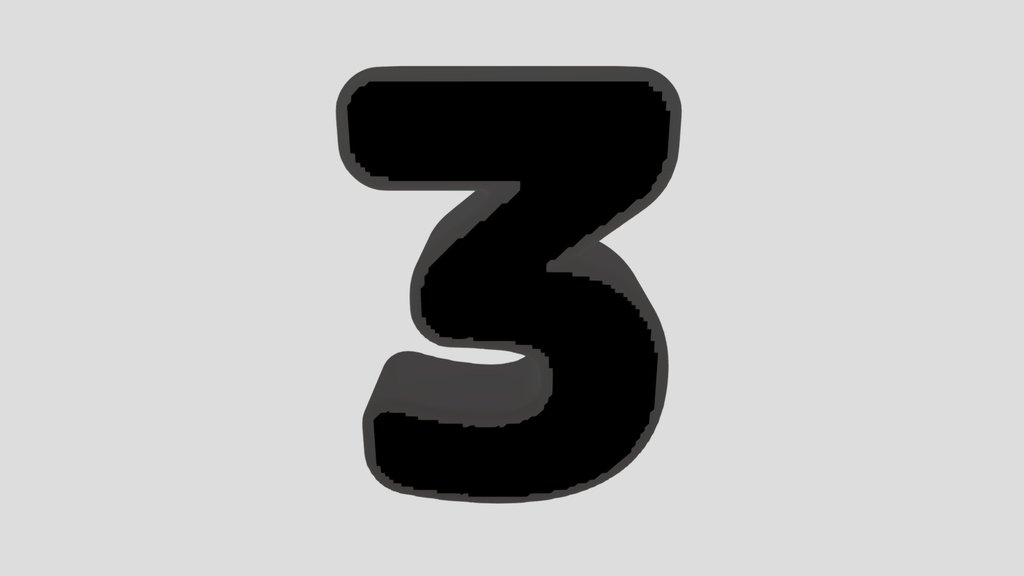3 Number Numeric Stone Carved