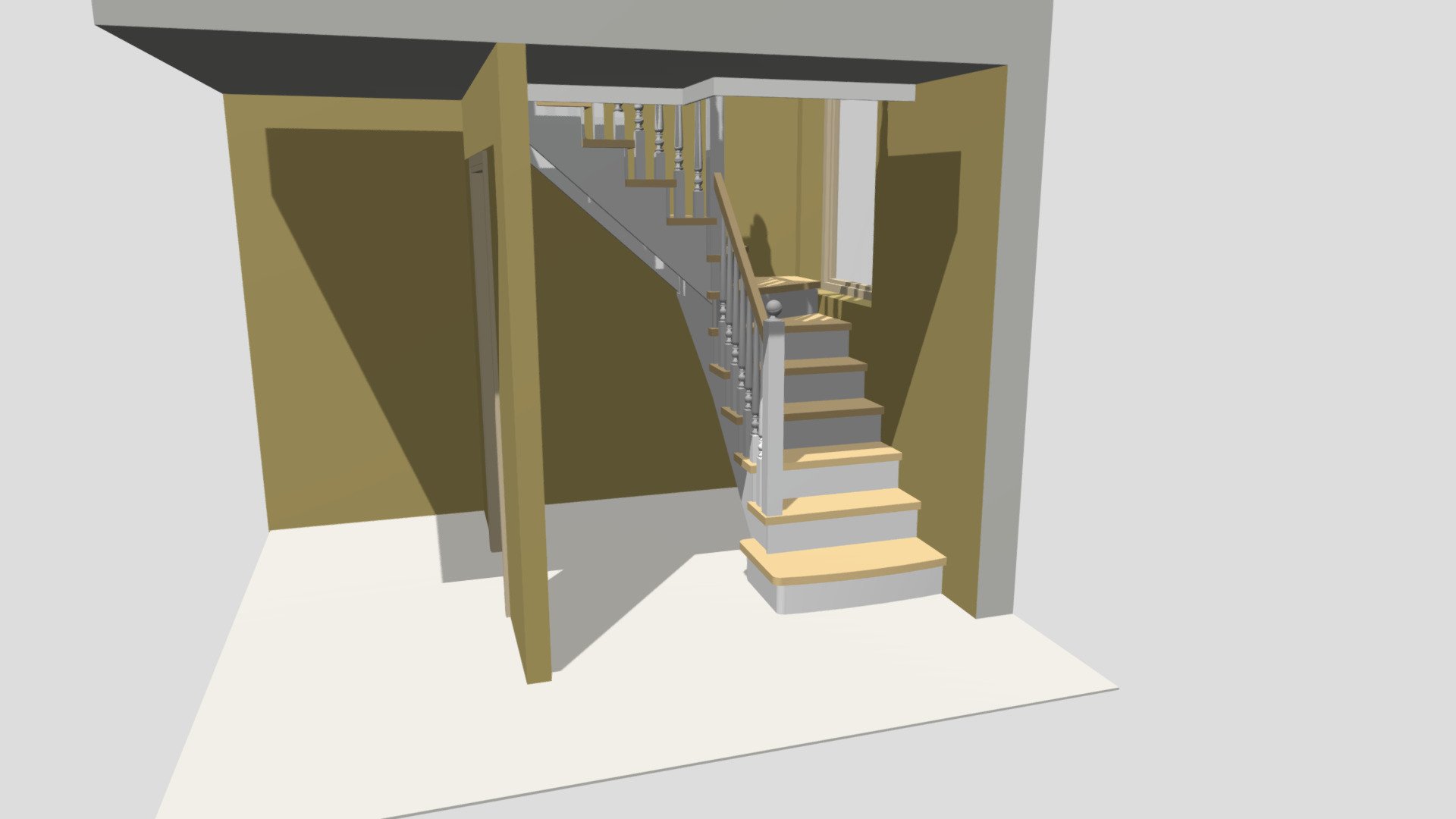 Лестница Г-образная на косоурах с подступятами - 3D model by fonov-nik ...
