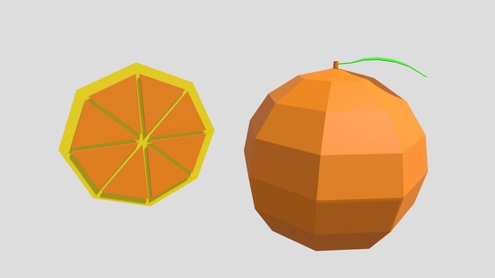 Low Poly Cartoon Orange Free 3D model – Modèle 3D gratuit STL