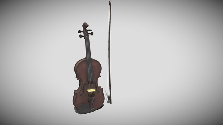 Violin midpoly 3D Model