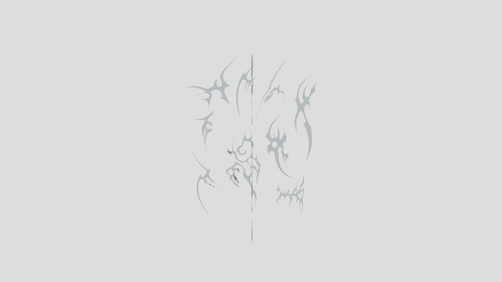 Tribal tattoo design set 3D Model
