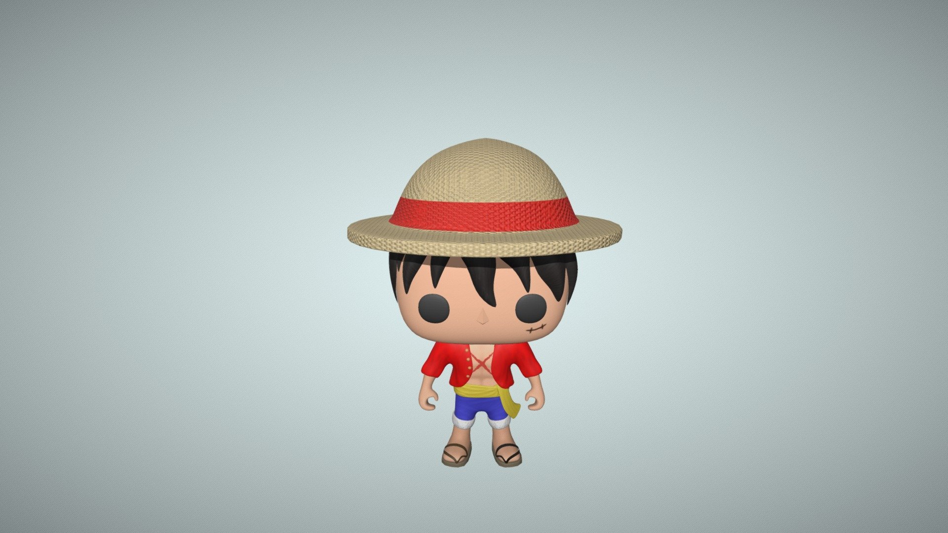 Monkey D Luffy Funko Pop Style - 3D model by akis_bou (@akisb) [c621592]