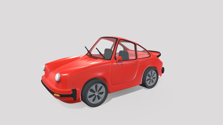 Cartoon Porsche 3D Model