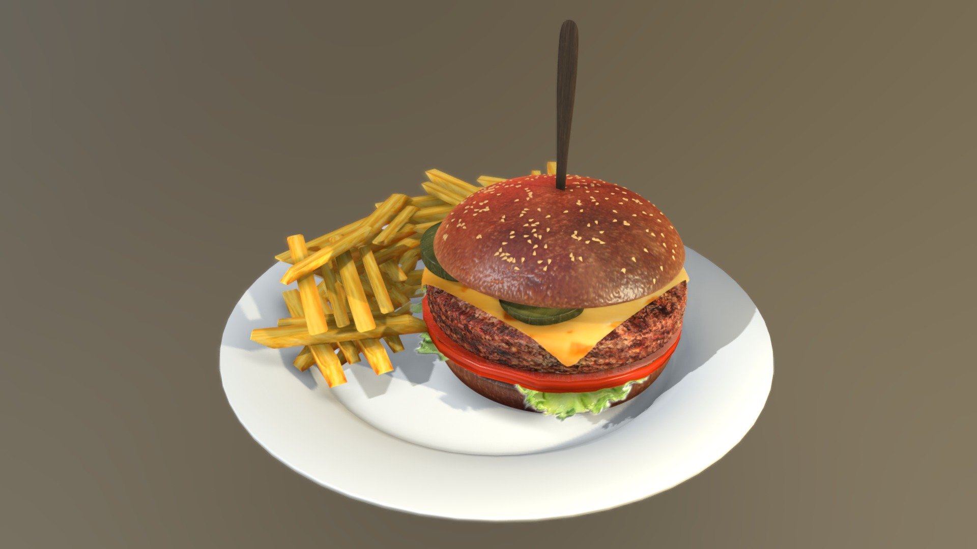 Tasty Burger with Fries
