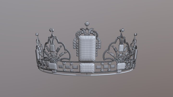 Aquamarine tiara 3D Model