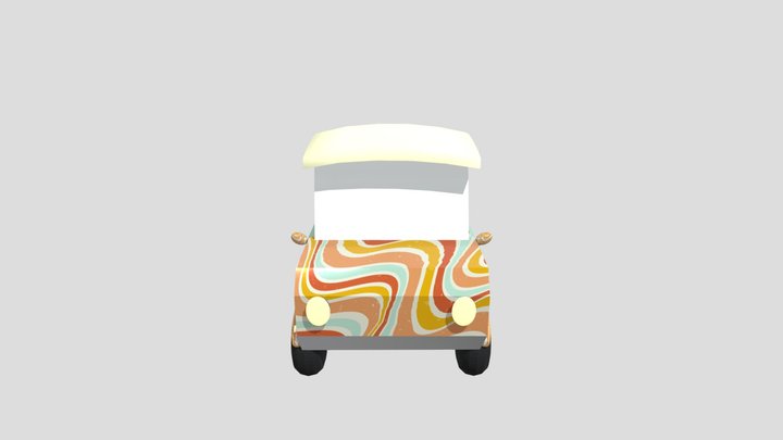 Mini Caminhonete Hippie 70s Small pickup truck 3D Model