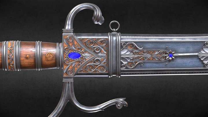 Falchion Sword 3D Model