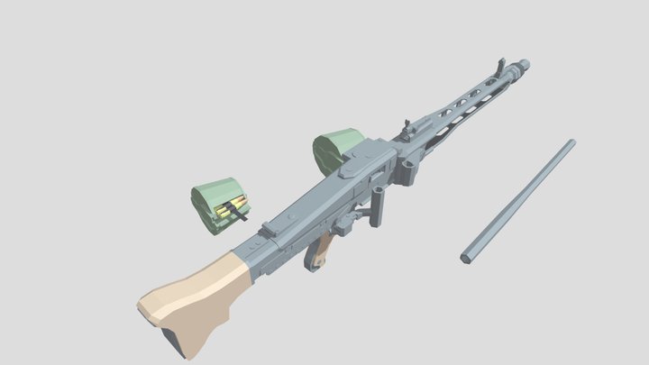 Low Poly MG42 3D Model