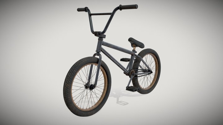 BLACK BMX BIKE (ANIMATED) 3D Model