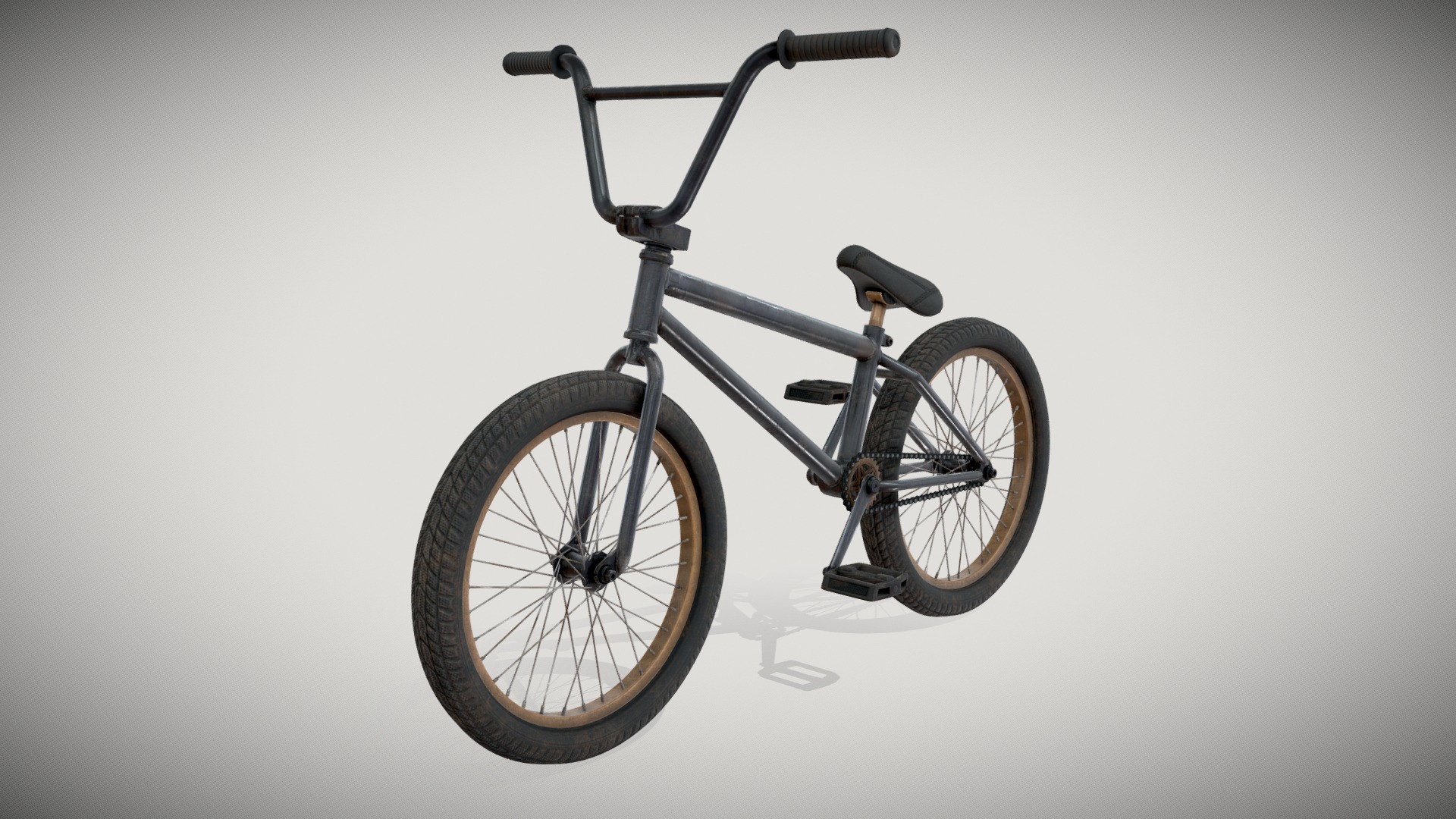3D model BLACK BMX BIKE (ANIMATED) - This is a 3D model of the BLACK BMX BIKE (ANIMATED). The 3D model is about a black and silver mountain bike.