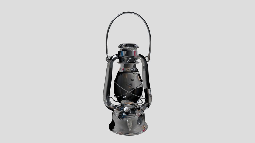 Antique Vintage Oil Lantern 3D Model