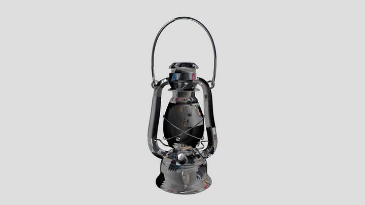 Antique Vintage Oil Lantern 3D Model