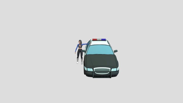 model with police car 3D Model