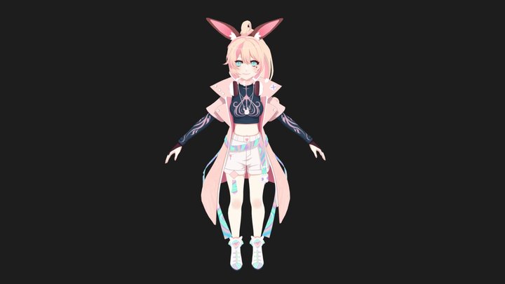 Anime character for VTubing 3D Model