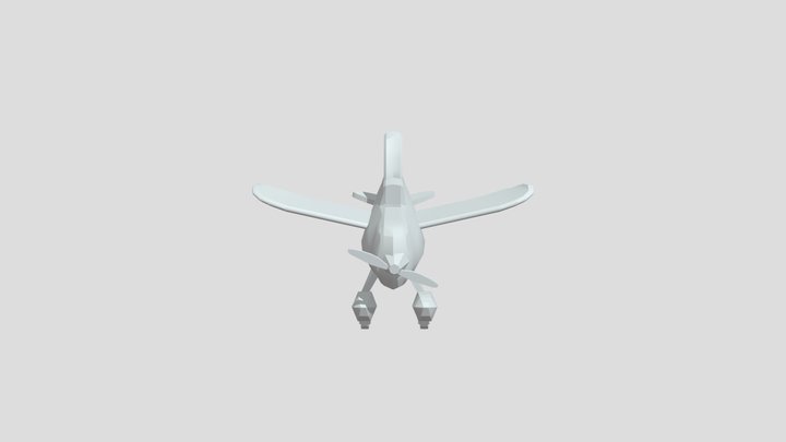 Low Poly Plane 3D Model