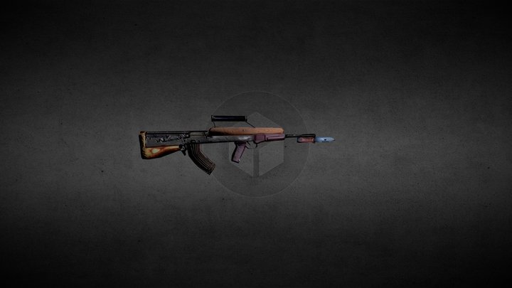Polish BOZ Karibinek experimental rifle low poly 3D Model
