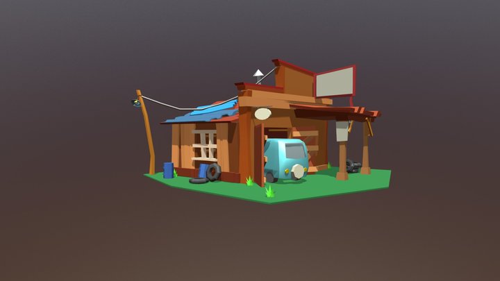 Garage_lowpoly 3D Model