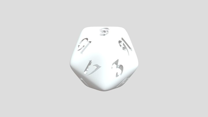 D20 from Hollow Dices Set 3D Model