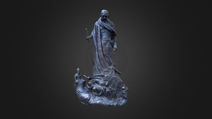 Ghandi Memorial Statue 3D Model