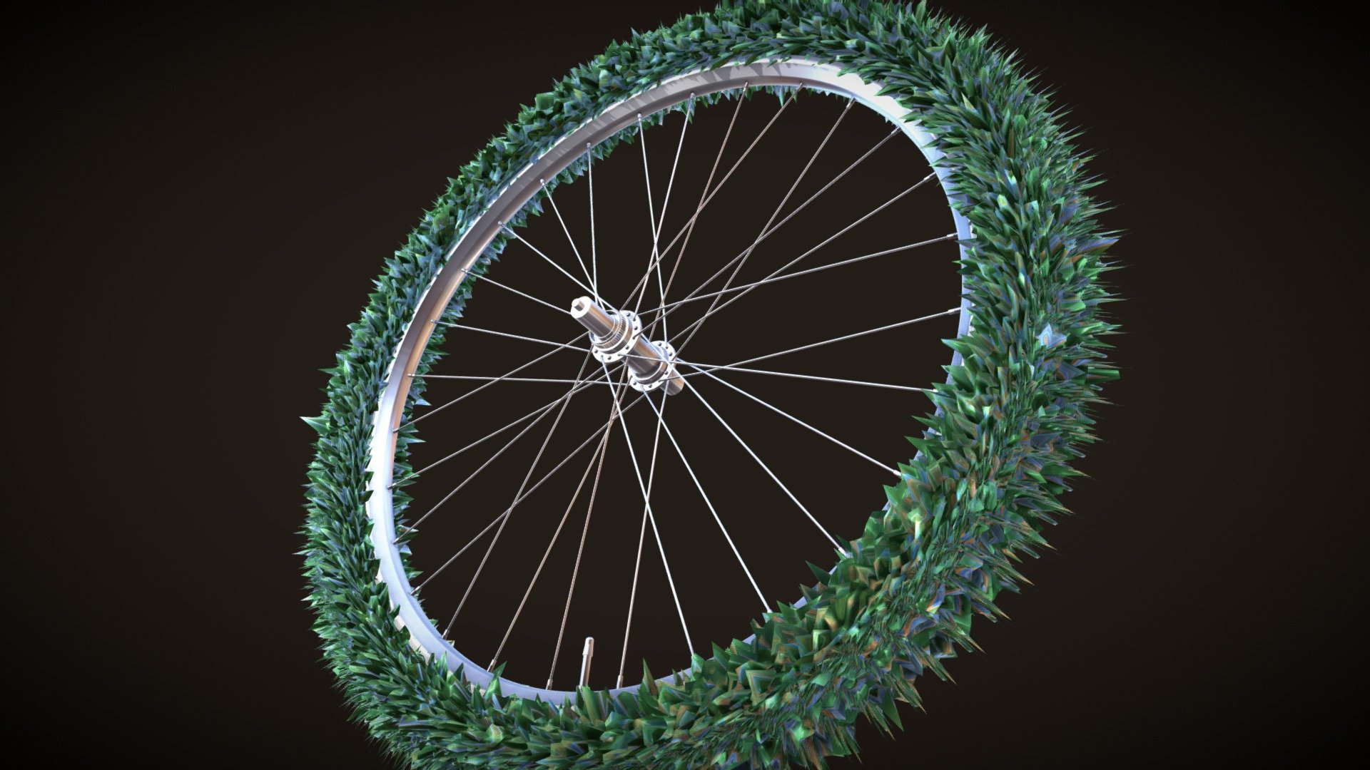 Green Bike wheel