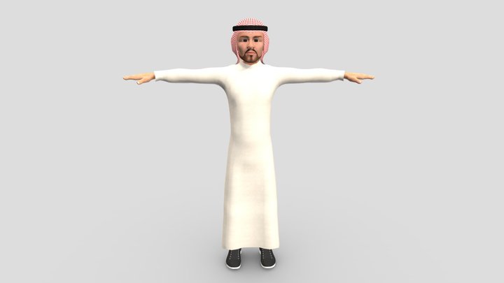 Toon Emirati Man 3D Model