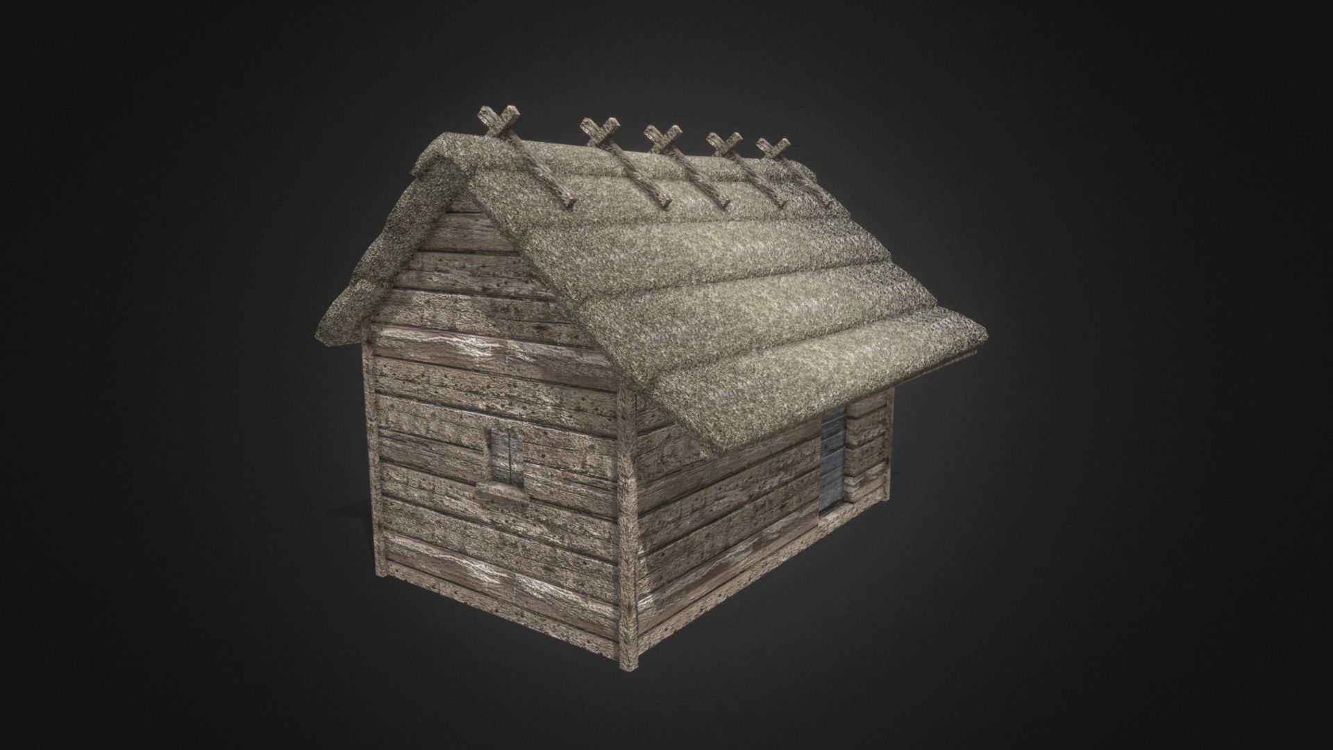 3D model Old wooden house - This is a 3D model of the Old wooden house. The 3D model is about a wooden box with birds on top.
