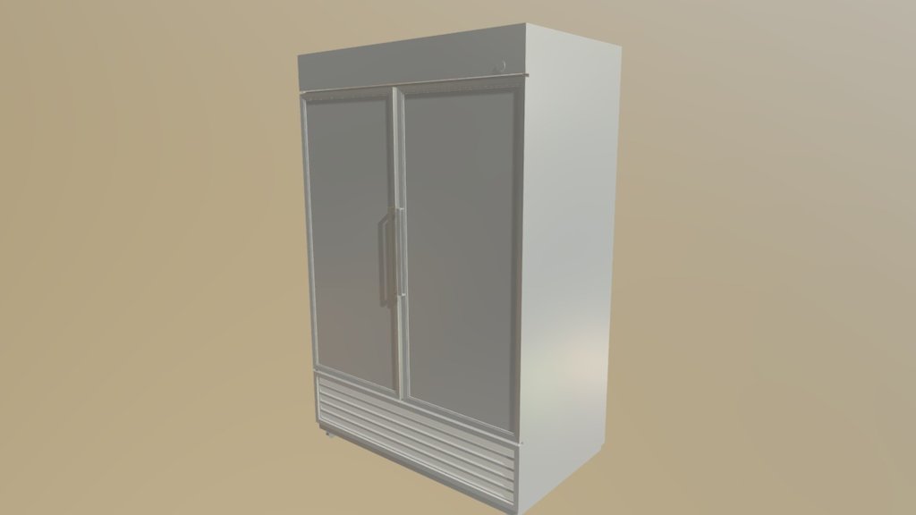 Glass Door Reach-In Refrigerator — Sketchfab embed 3D viewer