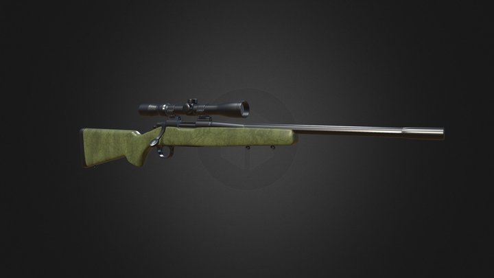 Remington 700 xcr & 3x9 scope 3D Model