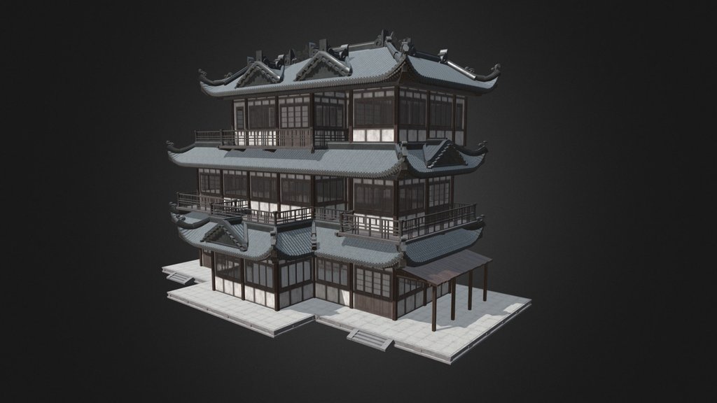 Procedural asian architecture test 14