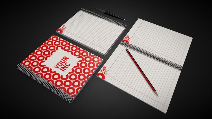 A5 Ringed Notebook 3D Model