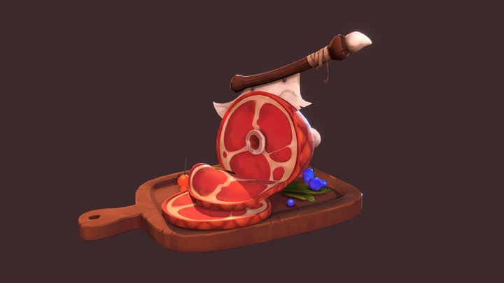 Handpainted Meat 3D Model