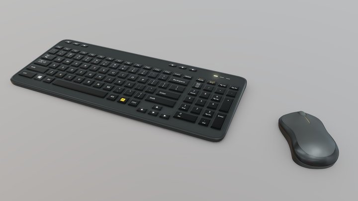 Mouse and Keyboard 3D Model