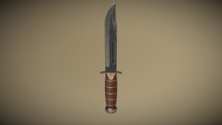 Lowpoly Combat Knife 3D Model