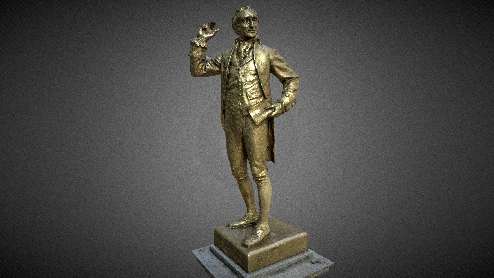 Thomas Taine statue, by Solon Borglum (1934) — Sketchfab embed 3D viewer