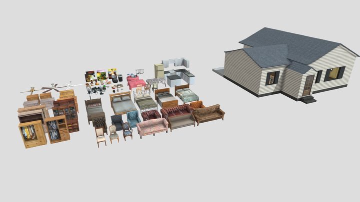 Objects Interior(Village) Alpha 3D Model