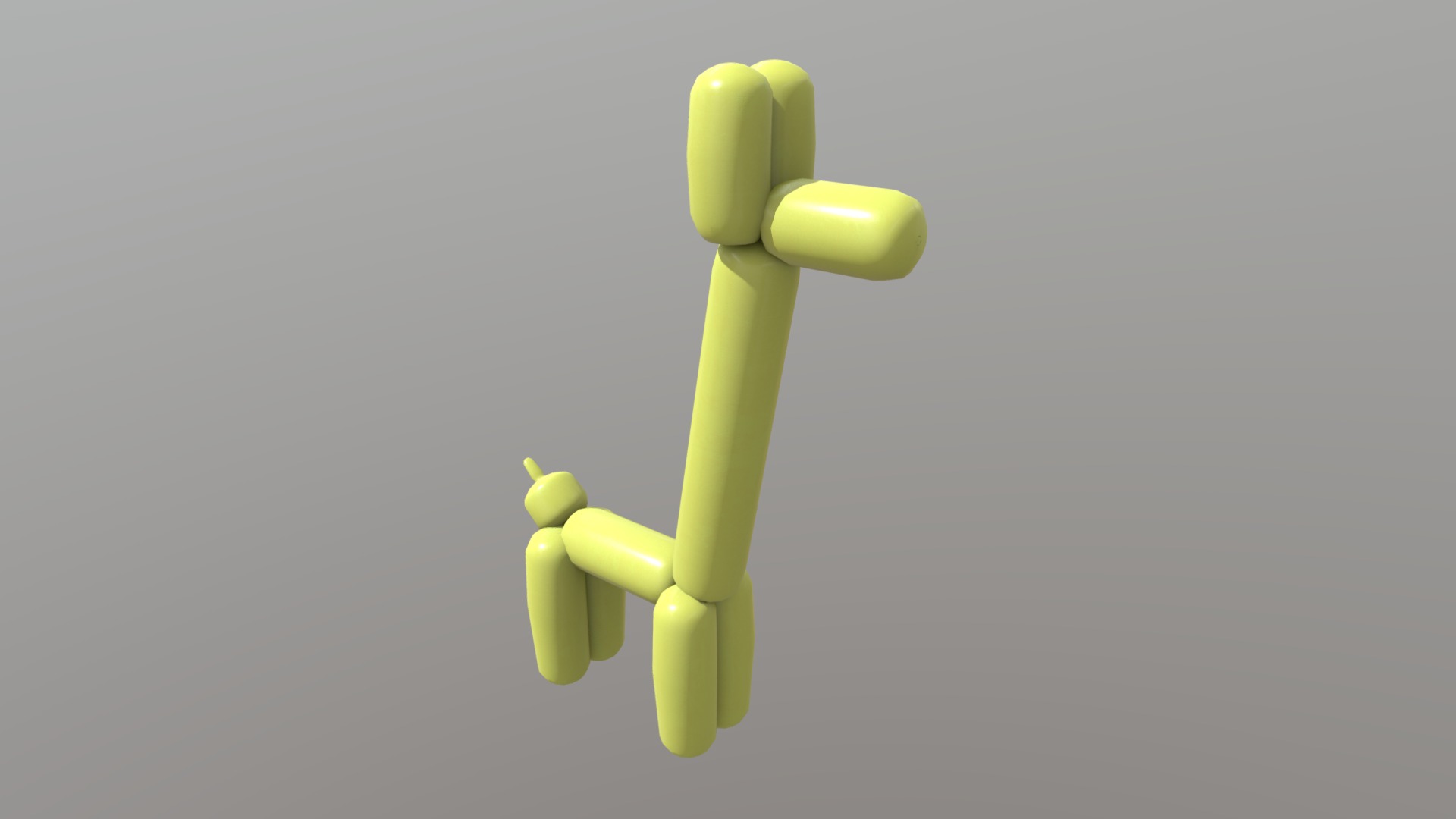 3D model Balloon Giraffe - This is a 3D model of the Balloon Giraffe. The 3D model is about a yellow toy on a white background.