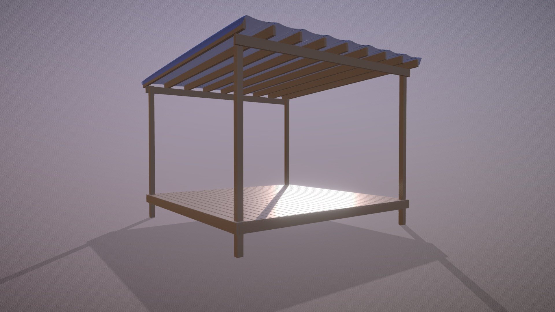 Standalone terraced wooden pergola with covering - 3D model by ...