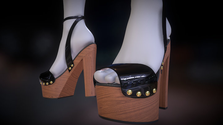 Misa Heels Foot Pose 3D Model