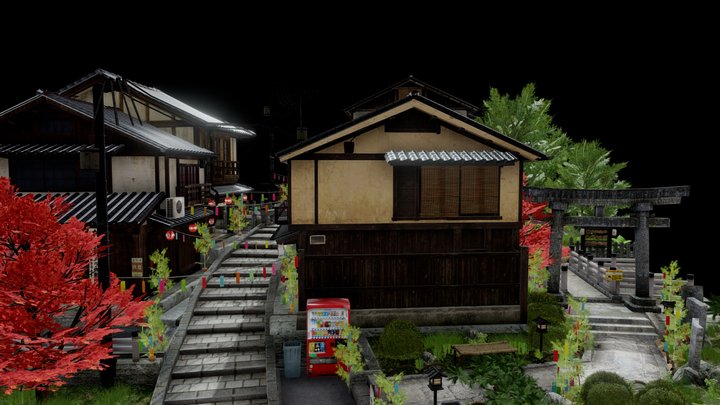 tanabata_evening_-_kyoto_inspired_city_scene 3D Model