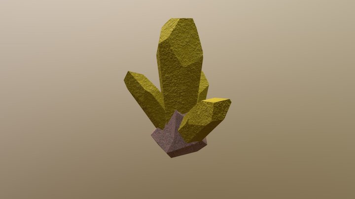 Crystal Cluster_yellow 3D Model
