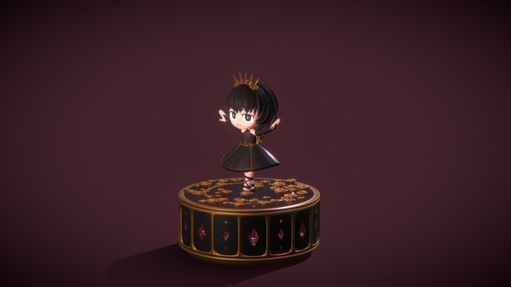 a ballerina on a rose 3D Model