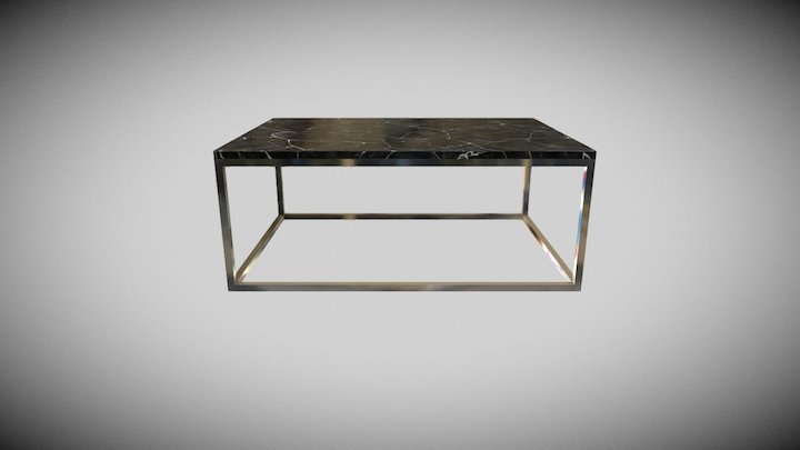 Modern Marble and Steel Table 3D Model