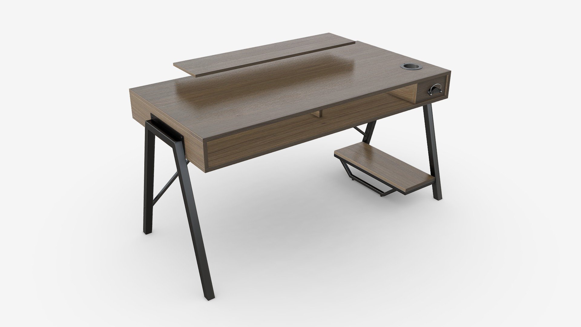 Gaming Computer Desk with Shelf - Buy Royalty Free 3D model by HQ3DMOD ...