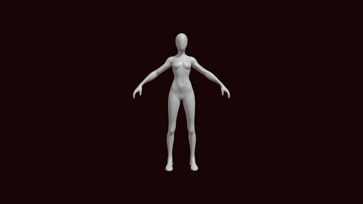 Silver Mannequin Form 3D Model