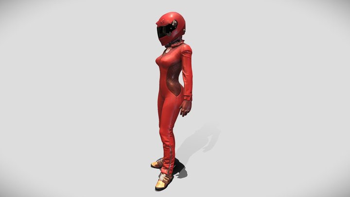Racer Girl 3D Model