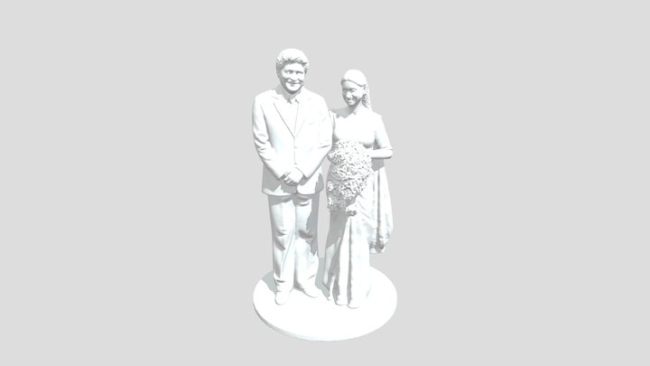 Couple in Traditional Attire 3D Model